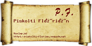 Piskolti Flórián névjegykártya